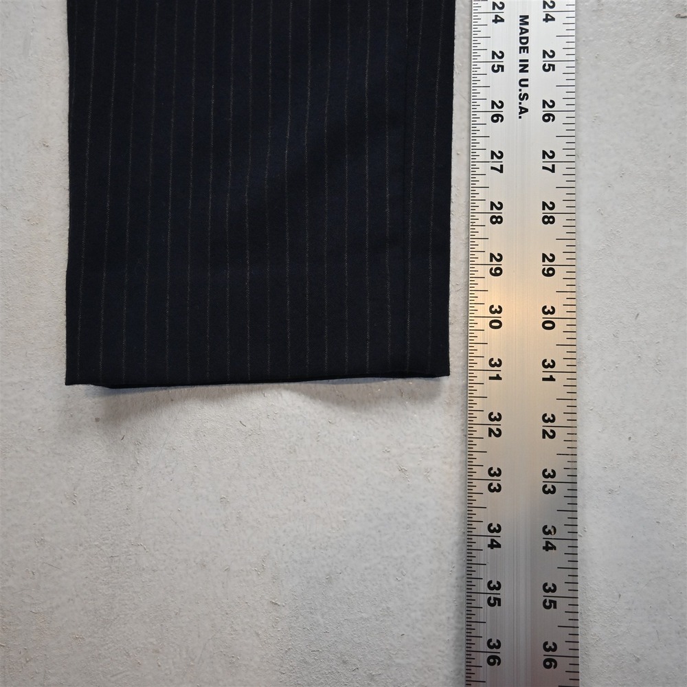 Banana Republic 31x32 Navy 100% Wool Flannel Stripe 378488 Slim Dress Mens Pants - Picture 6 of 9